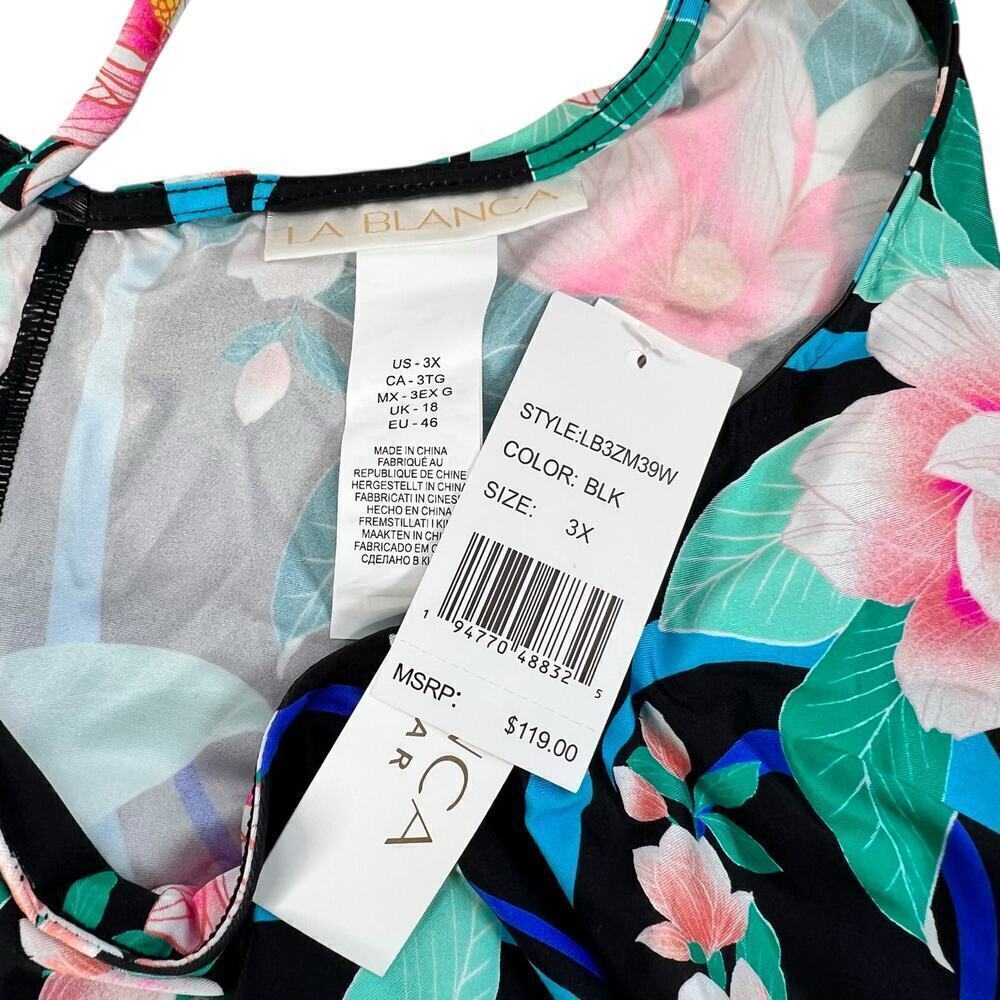 New Women’s La Blanca Nightfall Blooms Scarf Hem Coverup Dress Size 3X - Picture 3 of 7